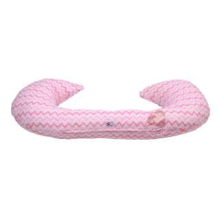 COJÍN CANGUAMOR ROSADO DE DESCANSO MATERNAL ZIGZAG - 1