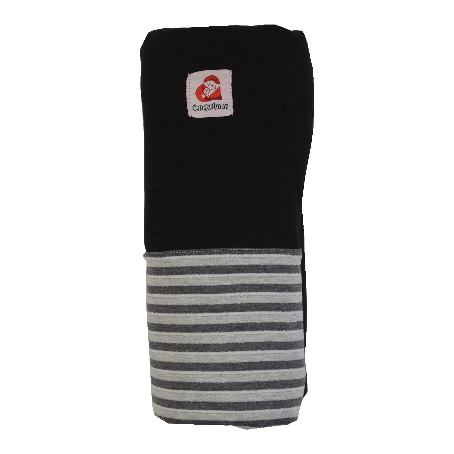 FULAR CANGUAMOR SEMIESLASTICADO CON BOLSILLO RAYAS NEGRO - 2