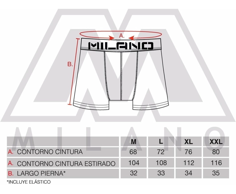 BOXER MILANO SIN COSTURA ADULTO 6 UNIDADES L - 4