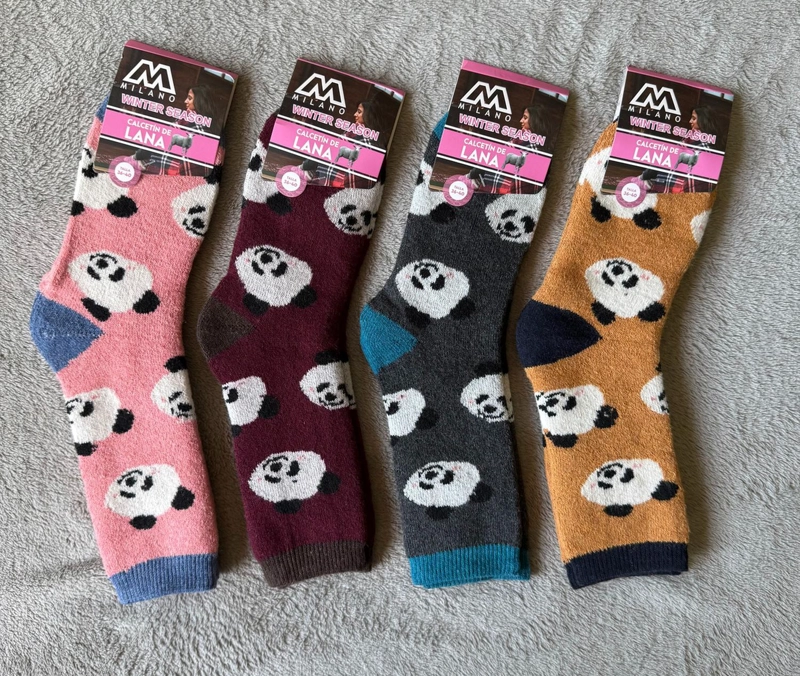CALCETIN INVIERNO LANA GRUESO MUJER 6 PARES PANDA - 3
