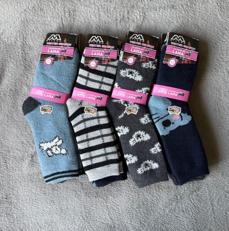 CALCETIN INVIERNO LANA GRUESO MUJER 6 PARES PERRITO - 2