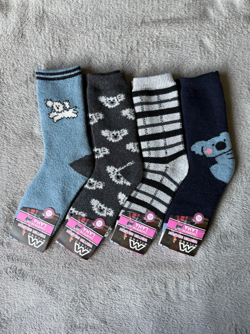 CALCETIN INVIERNO LANA GRUESO MUJER 6 PARES PERRITO - 3