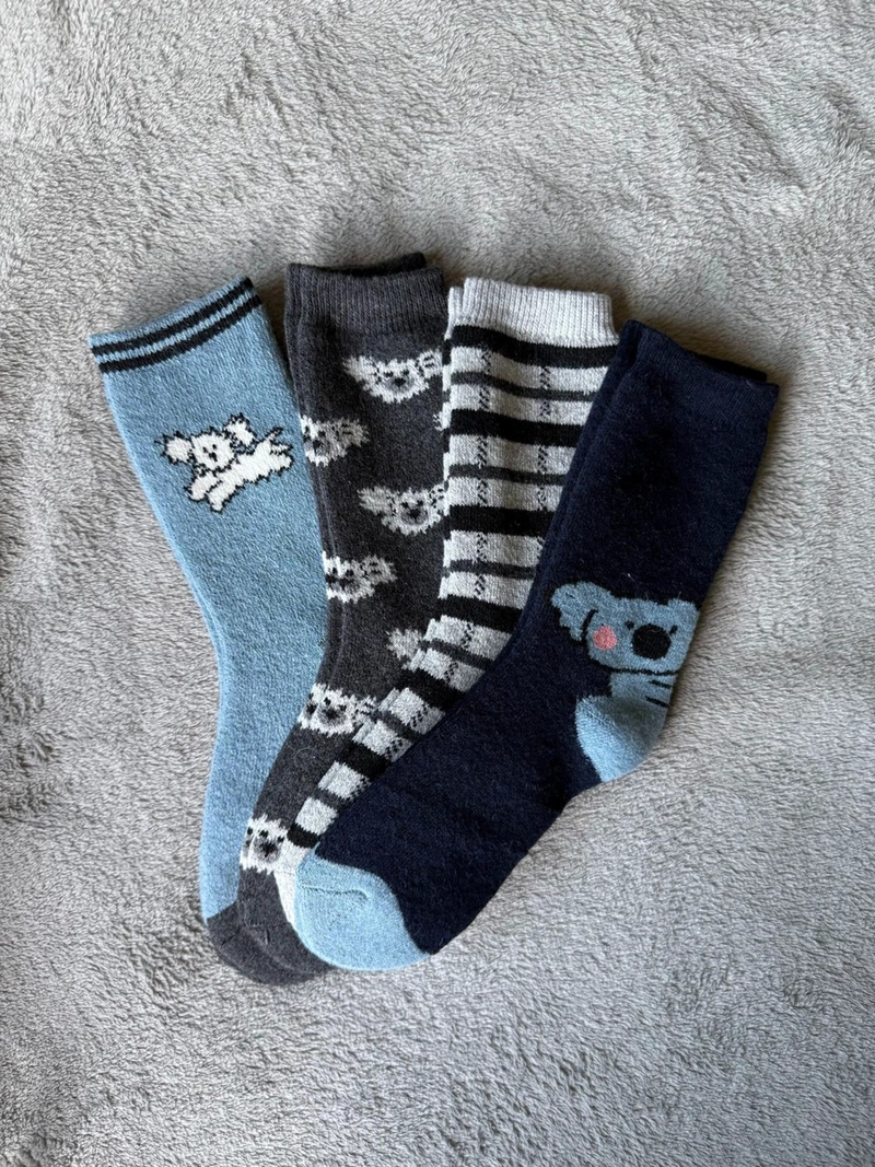 CALCETIN INVIERNO LANA GRUESO MUJER 6 PARES PERRITO - 4