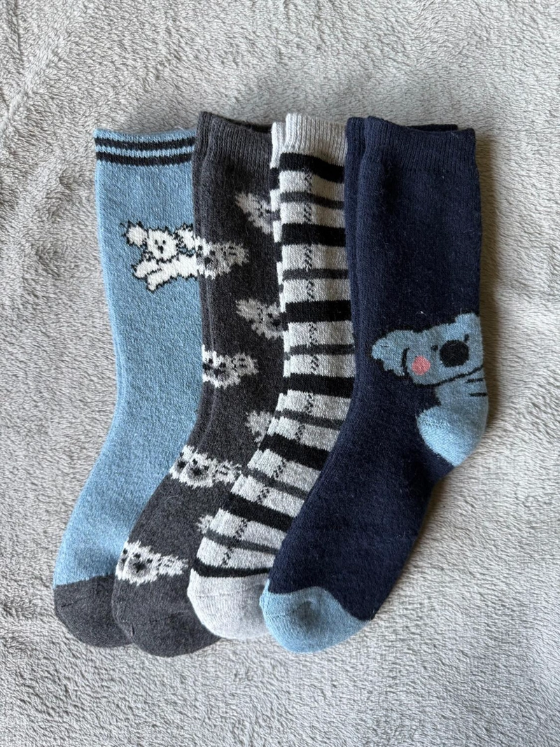 CALCETIN INVIERNO LANA GRUESO MUJER 6 PARES PERRITO - 5