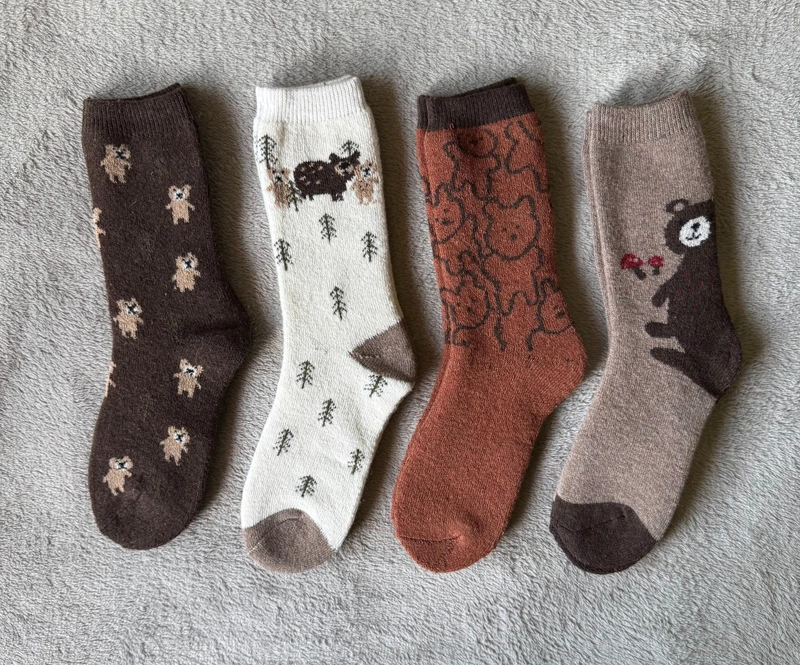 CALCETIN INVIERNO LANA GRUESO MUJER 6 PARES OSO - 4