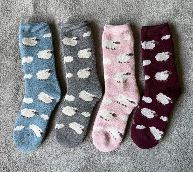 CALCETIN INVIERNO LANA GRUESO MUJER 6 PARES OVEJA - 3