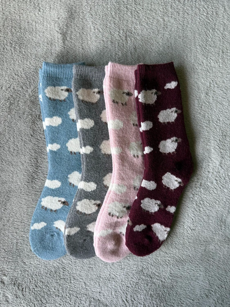 CALCETIN INVIERNO LANA GRUESO MUJER 6 PARES OVEJA - 4
