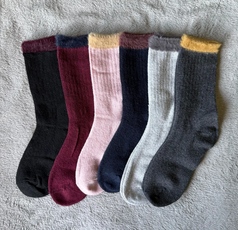CALCETIN INVIERNO LANA MUJER 6 PARES LISO - 4