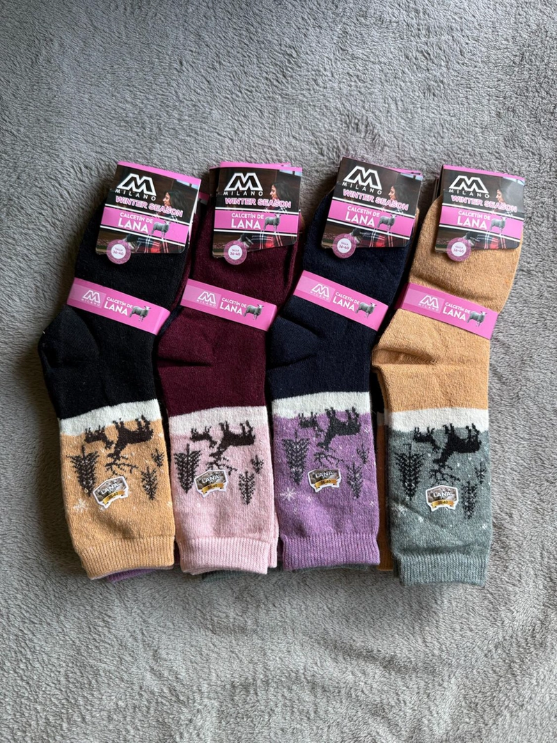 CALCETIN INVIERNO LANA MUJER 6 PARES ALCE - 1