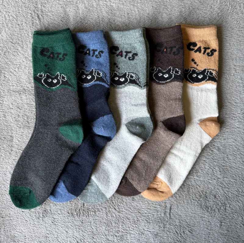 CALCETIN INVIERNO LANA MUJER 6 PARES CATS - 2