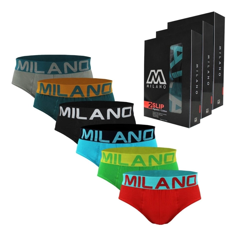 SLIP CALZONCILLO ALGODON MILANO 6 PACK M - 1