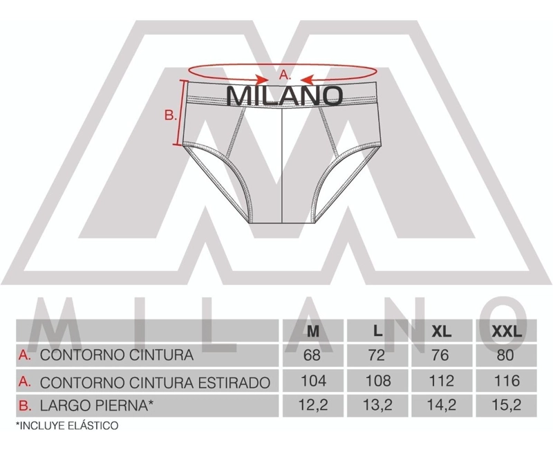 SLIP CALZONCILLO ALGODON MILANO 6 PACK XL - 3