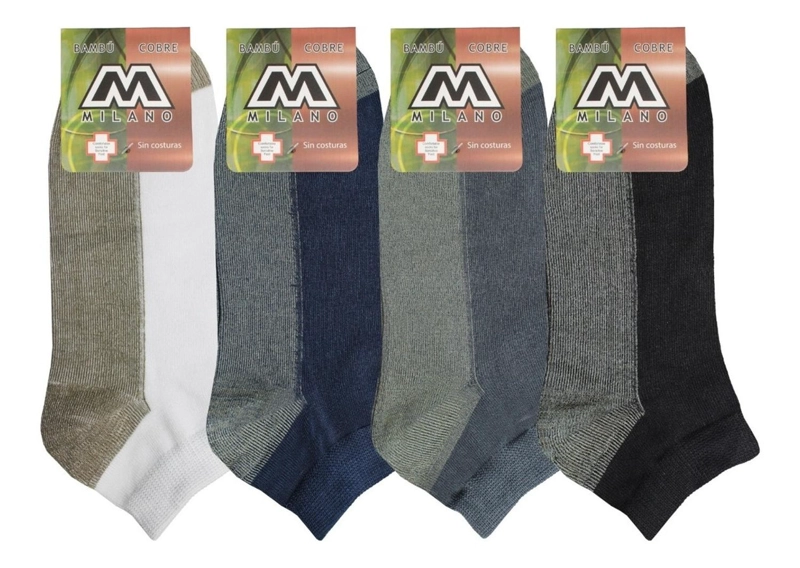 CALCETINES CORTOS TOBILLERA COBRE BAMBU 6 PARES 40-44 - 1