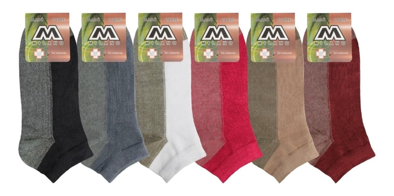 CALCETINES CORTOS TOBILLERA COBRE BAMBU 6 PARES 35-39 - 2