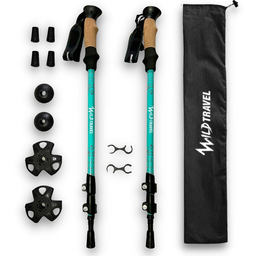 PACK BASTONES TREKKING WILD TRAVEL ALUMINIO 2 UNIDADES - 6