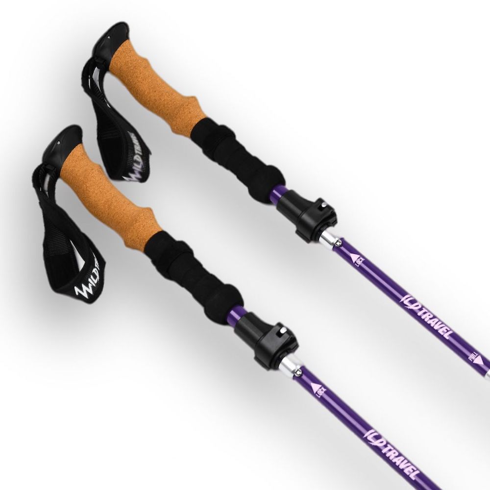 PACK BASTONES TREKKING WILD TRAVEL ALUMINIO PLEGABLES 2 UNIDADES - 4