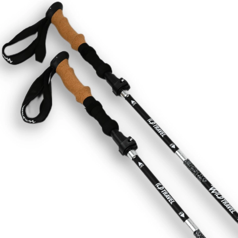 PACK BASTONES TREKKING WILD TRAVEL ALUMINIO PLEGABLES 2 UNIDADES - 6