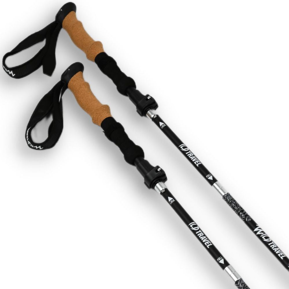 PACK BASTONES TREKKING WILD TRAVEL ALUMINIO PLEGABLES 2 UNIDADES - 6
