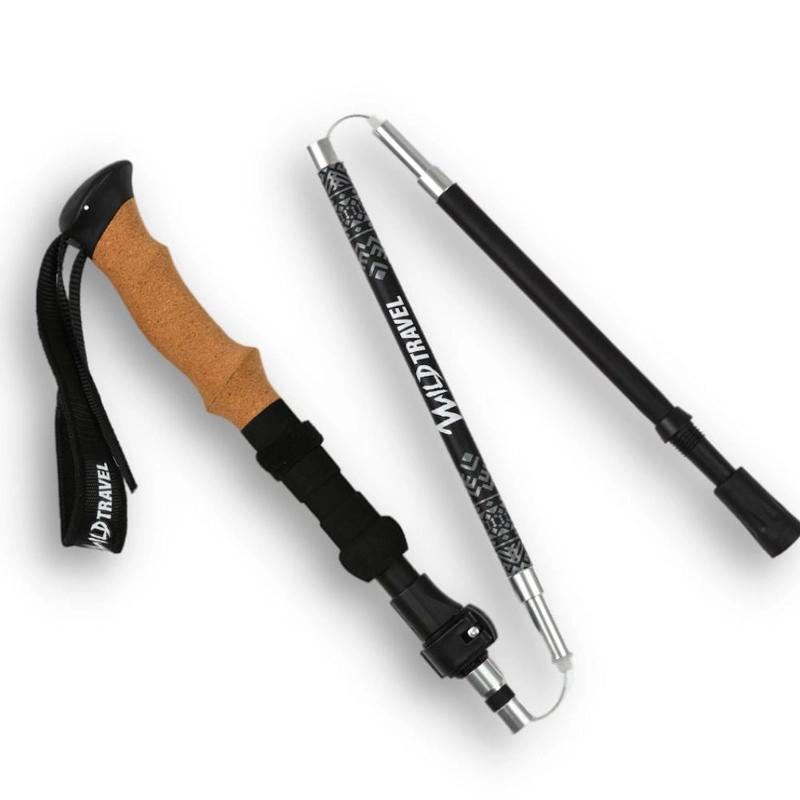PACK BASTONES TREKKING WILD TRAVEL ALUMINIO PLEGABLES 2 UNIDADES - 8
