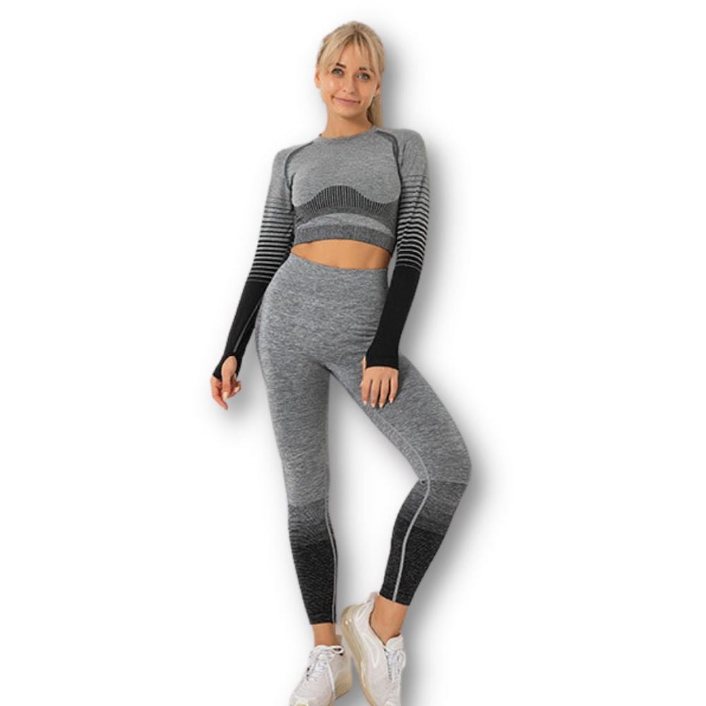 CONJUNTO MUJER WILD TRAVEL FITNESS GIMNASIO 2 PIEZAS MANGA LARGA SIN COSTURAS - 1