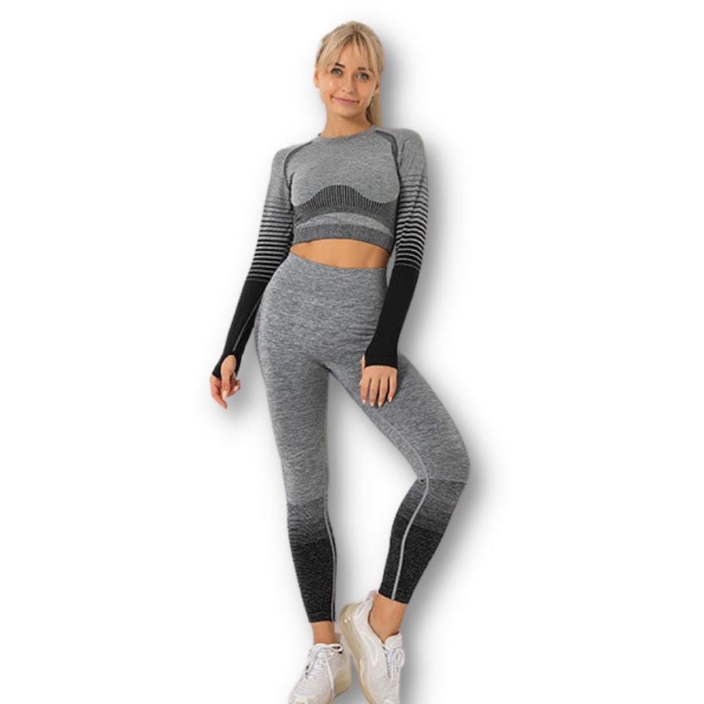 CONJUNTO MUJER WILD TRAVEL FITNESS GIMNASIO 2 PIEZAS MANGA LARGA SIN COSTURAS - 1