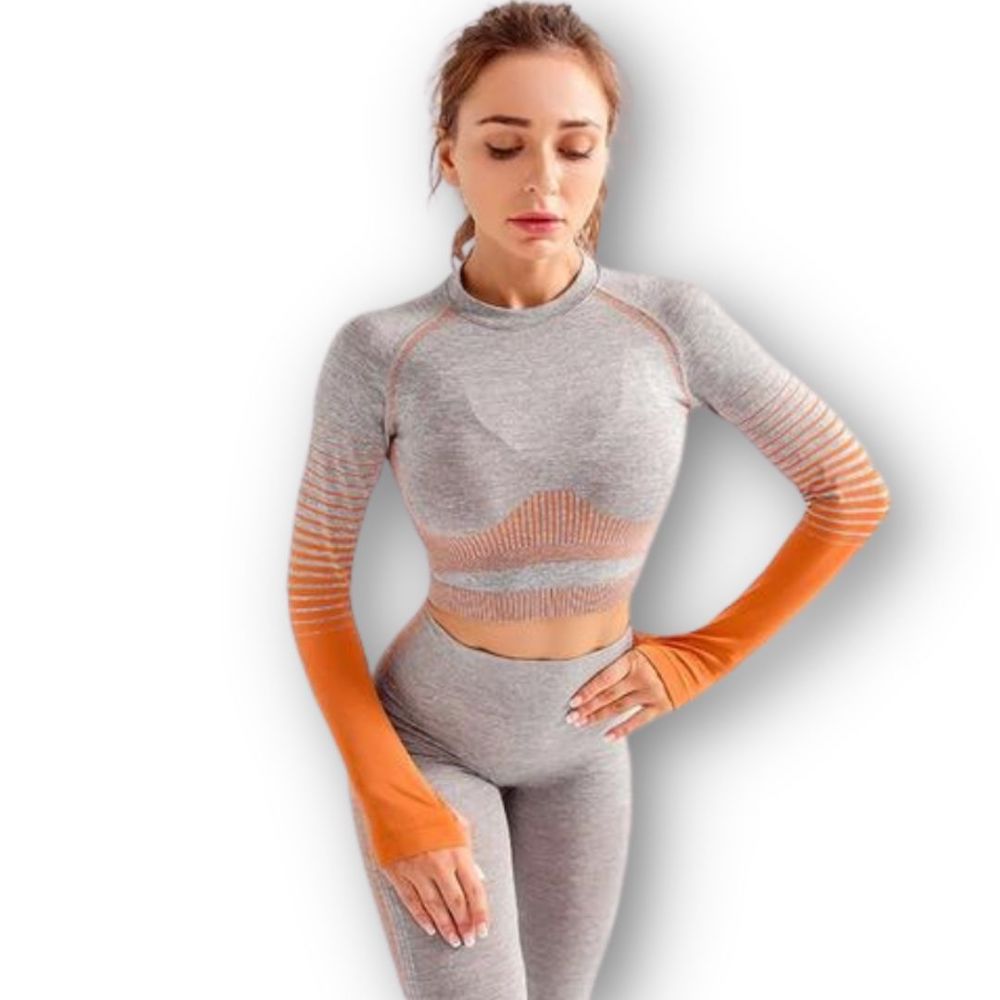 CONJUNTO MUJER WILD TRAVEL FITNESS GIMNASIO 2 PIEZAS MANGA LARGA SIN COSTURAS - 6