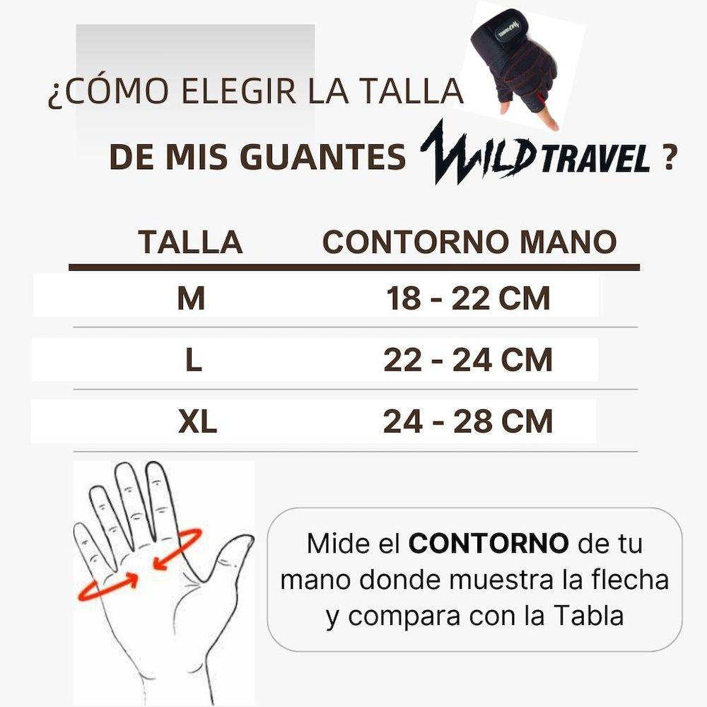 GUANTES PESAS Y ENTRENAMIENTO MICROFIBRA WILD TRAVEL GIMNASIO EJERCICIO - 5