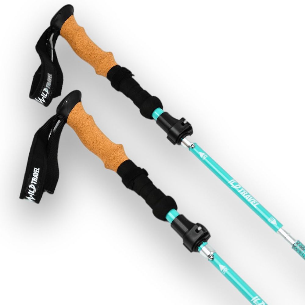 PACK BASTONES TREKKING WILD TRAVEL ALUMINIO PLEGABLES 2 UNIDADES - 4
