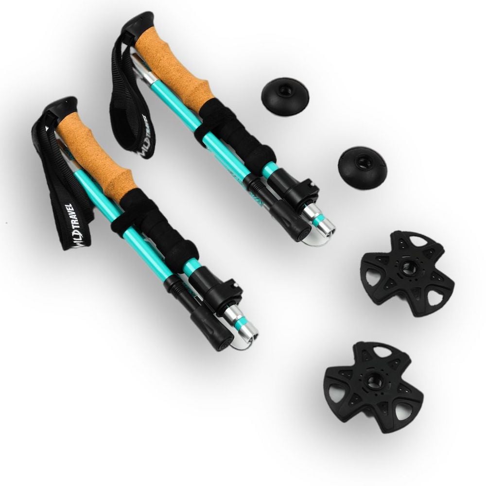 PACK BASTONES TREKKING WILD TRAVEL ALUMINIO PLEGABLES 2 UNIDADES - 9