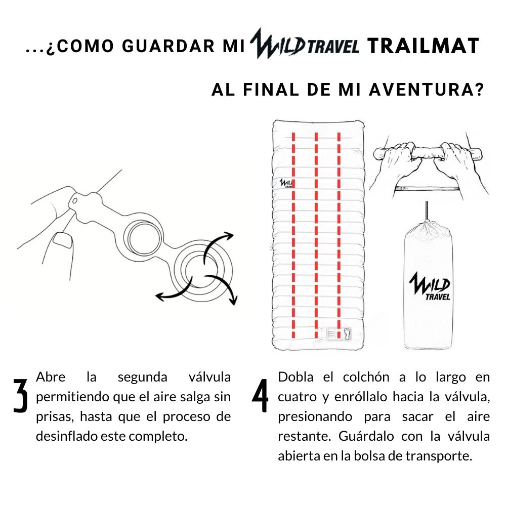 COLCHONETA INFLABLE DE TREKKING Y CAMPING ULTRALIGERA TRAILMAT WILD TRAVEL - 2
