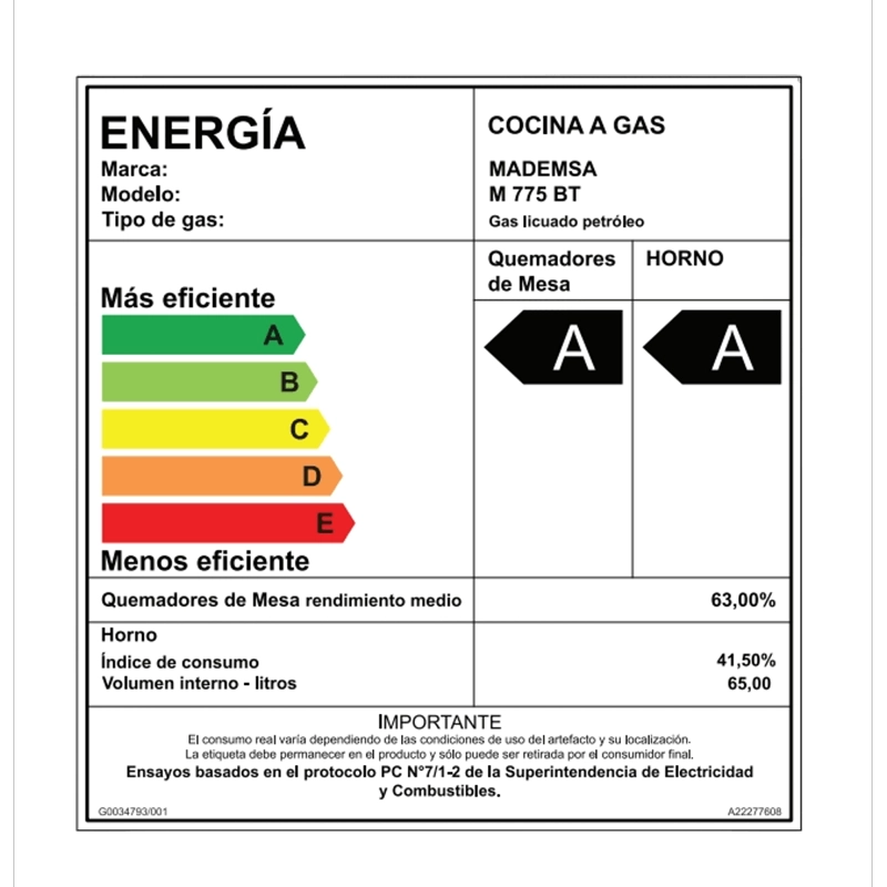 COCINA A GAS MADEMSA M 775 BT 4 PLATOS LIMPIAFÁCIL Y TIMER NEGRA - 3