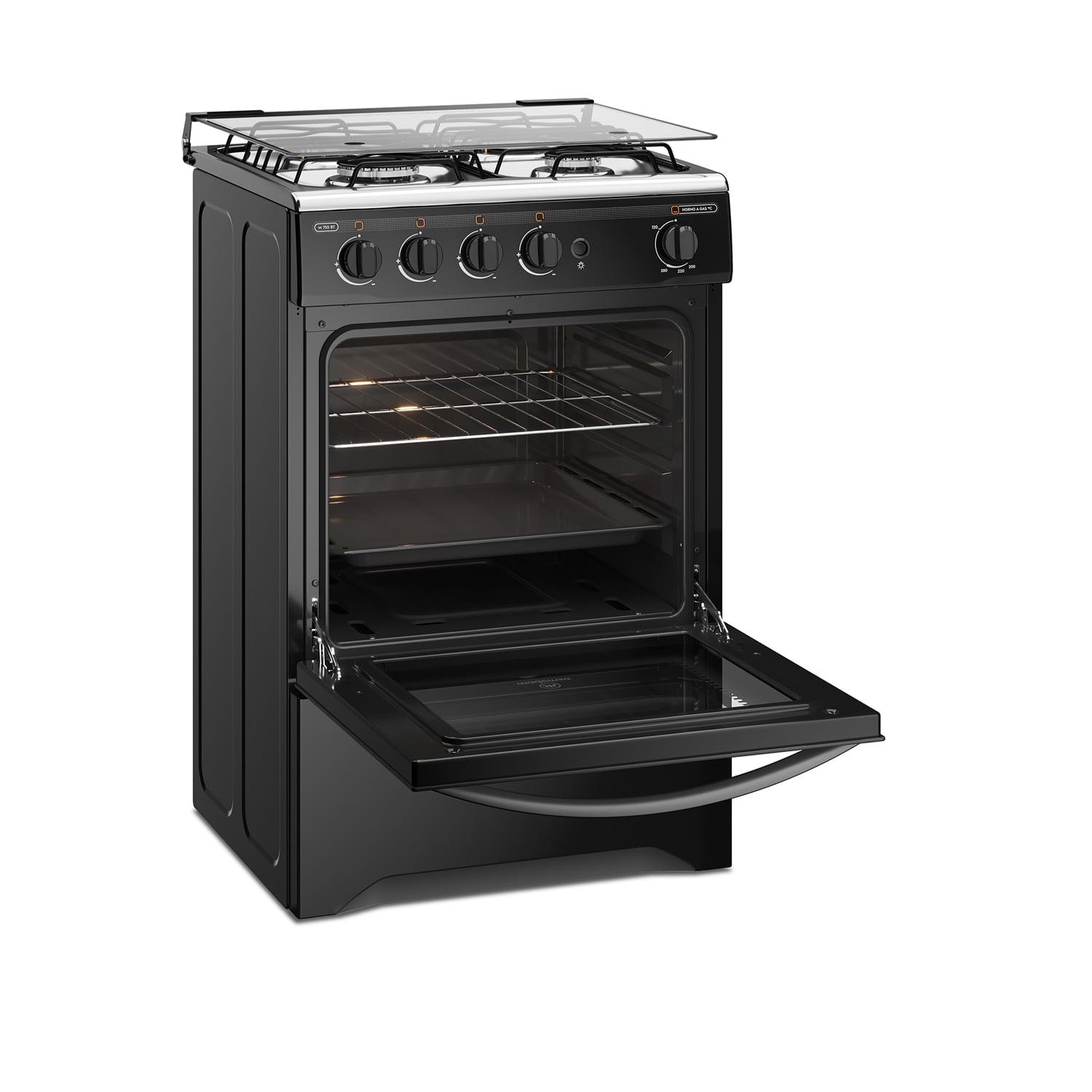 COCINA A GAS MADEMSA M 775 BT 4 PLATOS LIMPIAFÁCIL Y TIMER NEGRA - 6