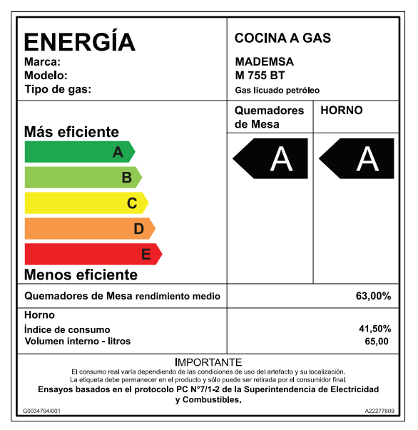 COCINA A GAS MADEMSA M 775 BT 4 PLATOS LIMPIAFÁCIL Y TIMER NEGRA - 10