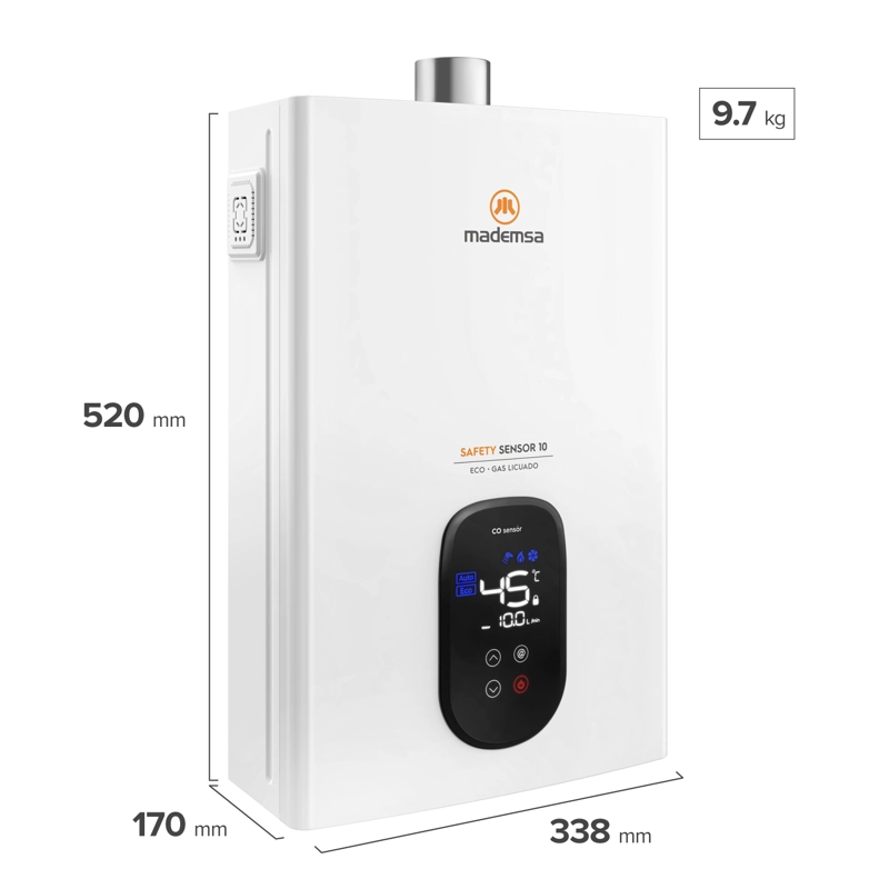 CALEFONT GAS LICUADO 10 LITROS TIRO FORZADO SENSOR 10 ECO - 4