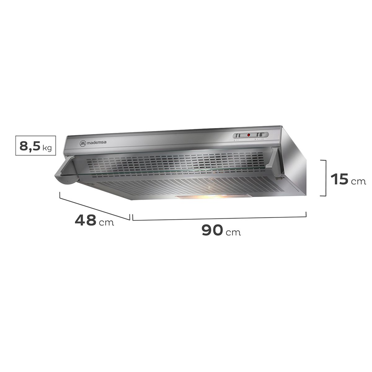 Campana de Cocina Extractora 90 cm Double Function MX U190 - 2