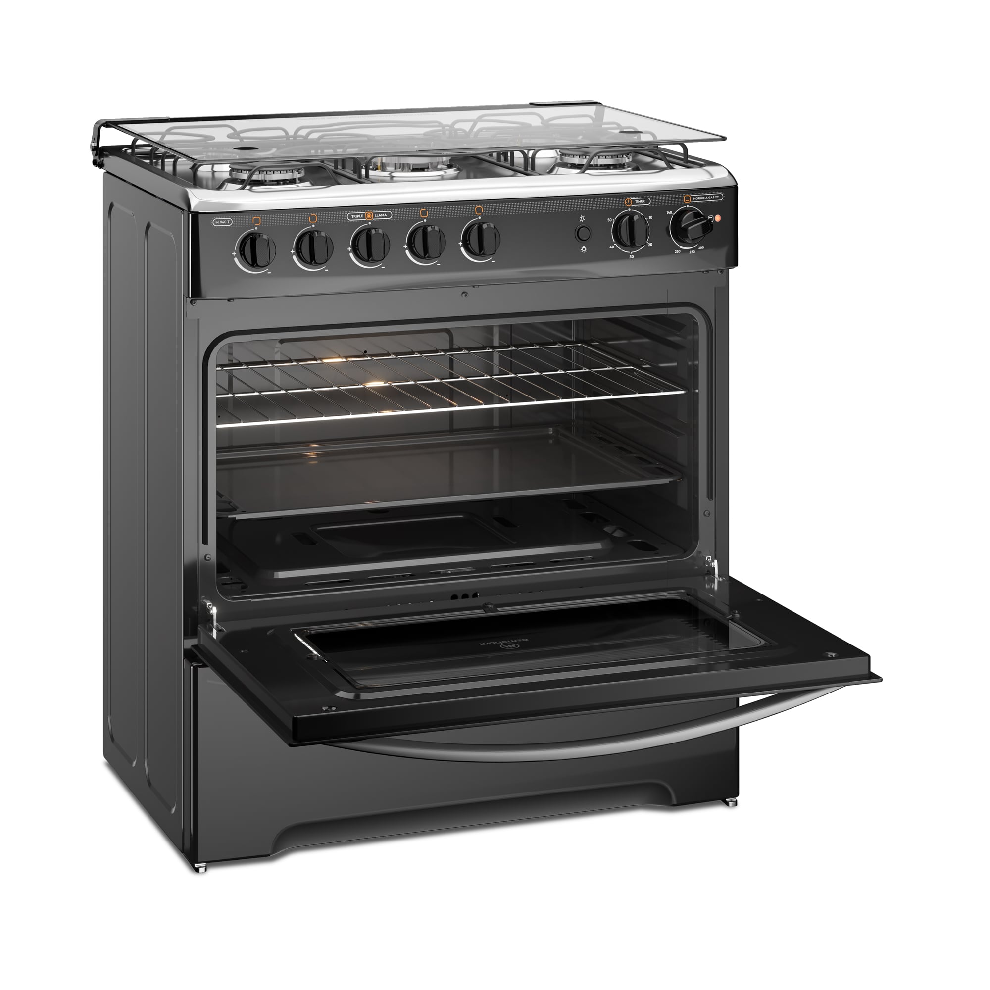 COCINA A GAS MADEMSA 5 PLATOS M940T TRIPLE LLAMA NEGRA - 7
