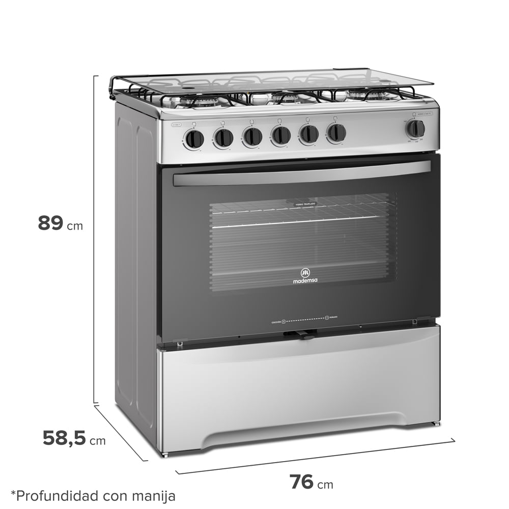COCINA A GAS MADEMSA 6 PLATOS QUEMADORES LATERALES M 820 T - 4