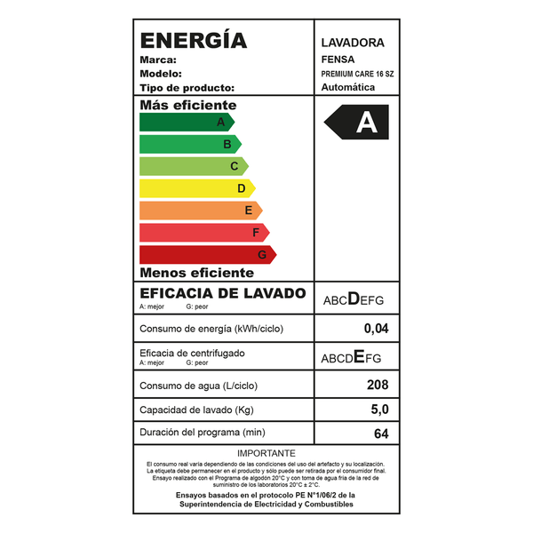 LAVADORA AUTOMATICA PREMIUM CARE 16SZ FENSA CARGA SUPERIOR 16KG - 11