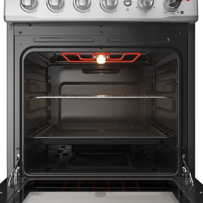COCINA A GAS FENSA F 3000 RT 4 PLATOS CUBIERTA VIDRIO INOX - 12