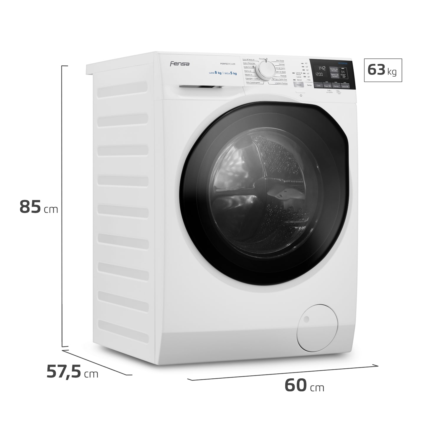 LAVADORA SECADORA FENSA 8KG VAPOUR CARE 8WD - 3