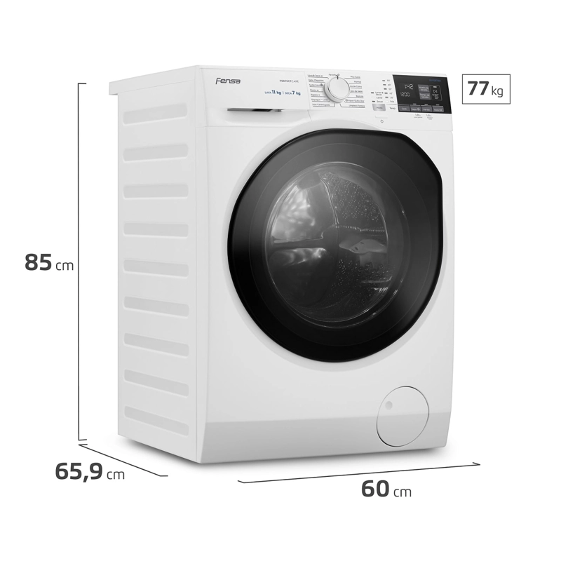 LAVADORA SECADORA FENSA 11KG LAVADO INTELIGENTE 11WD BLANCA - 3