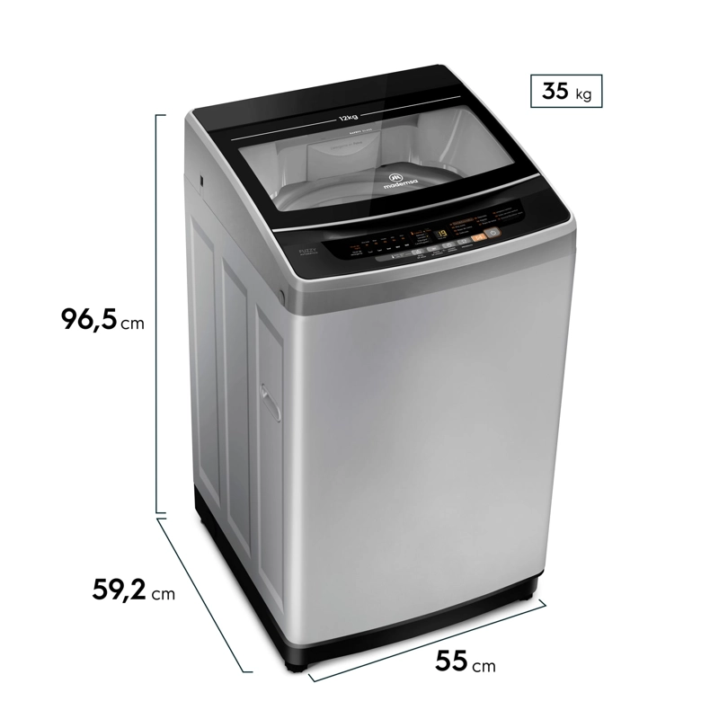 LAVADORA AUTOMATICA 12KG FUZZY AUTOMATICO 12 SZG GRIS - 4