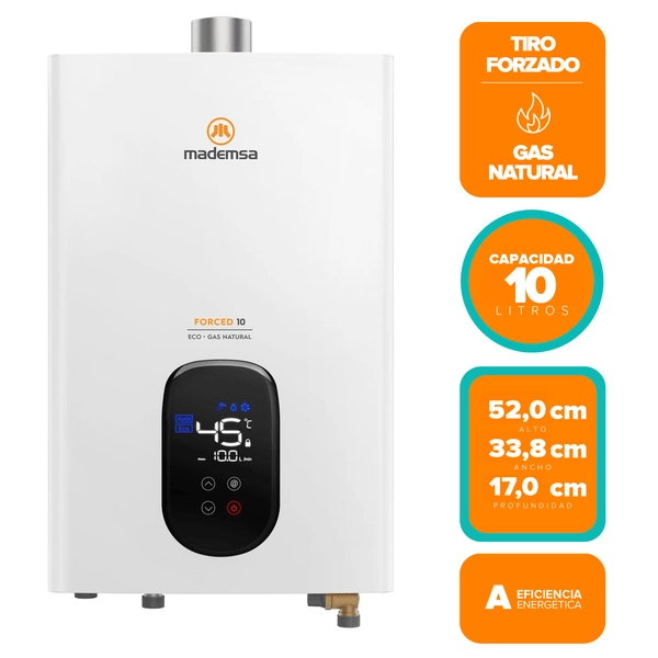 CALEFONT A GAS NATURAL 10 L MADEMSA TIRO FORZADO FORCED 10 ECO - 5