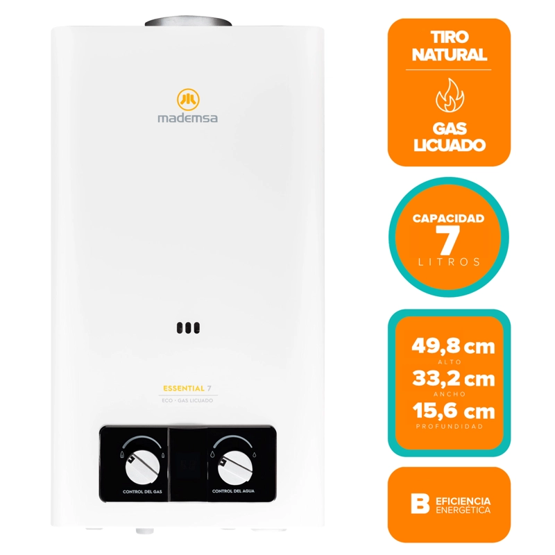CALEFONT A GAS LICUADO 7 L MADEMSA TIRO NATURAL ESSENTIAL 7 ECO - 5
