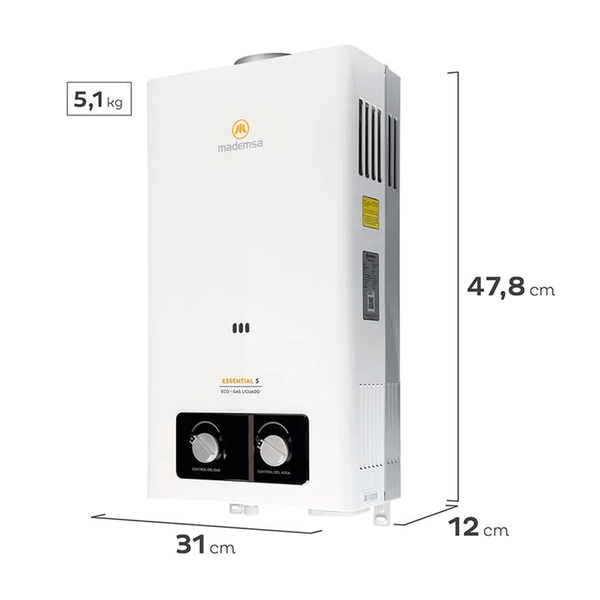 CALEFONT GAS LICUADO 5 LITROS TIRO NATURAL ESSENTIAL 5 ECO - 4
