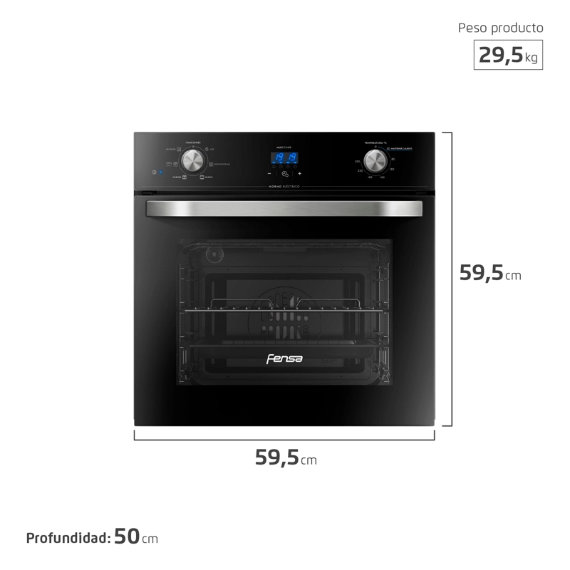 HORNO EMPOTRABLE ELE CTRICO FENSA 59L TIMER DIGITAL FHE 1190T - 4