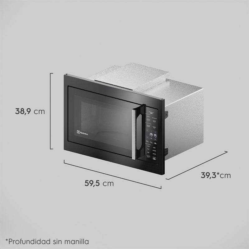 MICROONDAS EMPOTRABLE ELECTROLUX 32 LITROS DIGITAL GRILL ME3EP NEGRO - 2