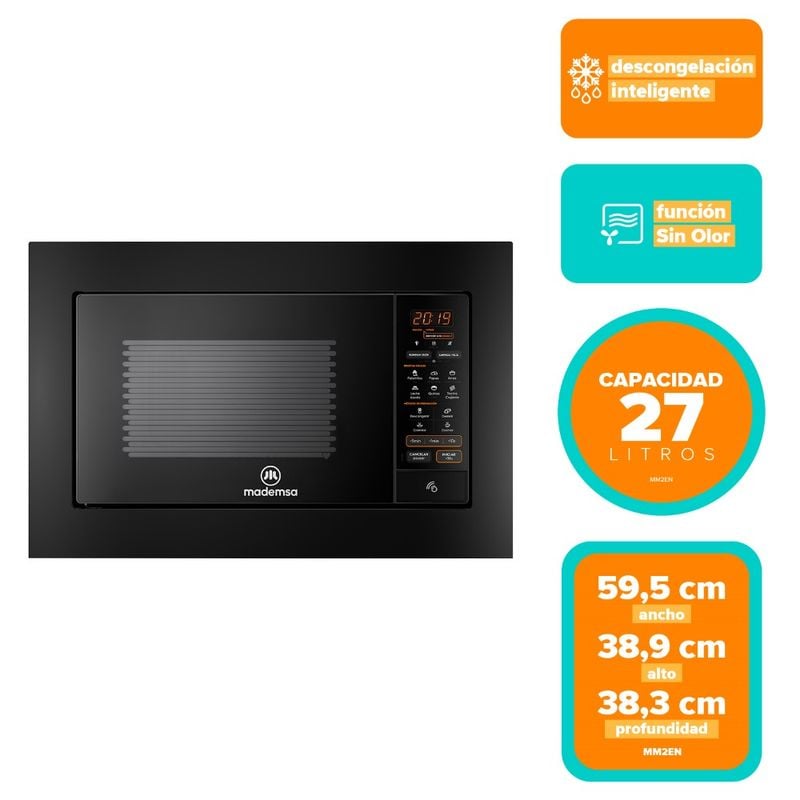 MICROONDAS EMPOTRABLE MADEMSA 27 LITROS DIGITAL MM32EN NEGRO - 5
