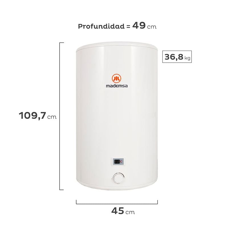 Termo Eléctrico Mademsa 120 Litros Mural Term 120 Blanco - 2