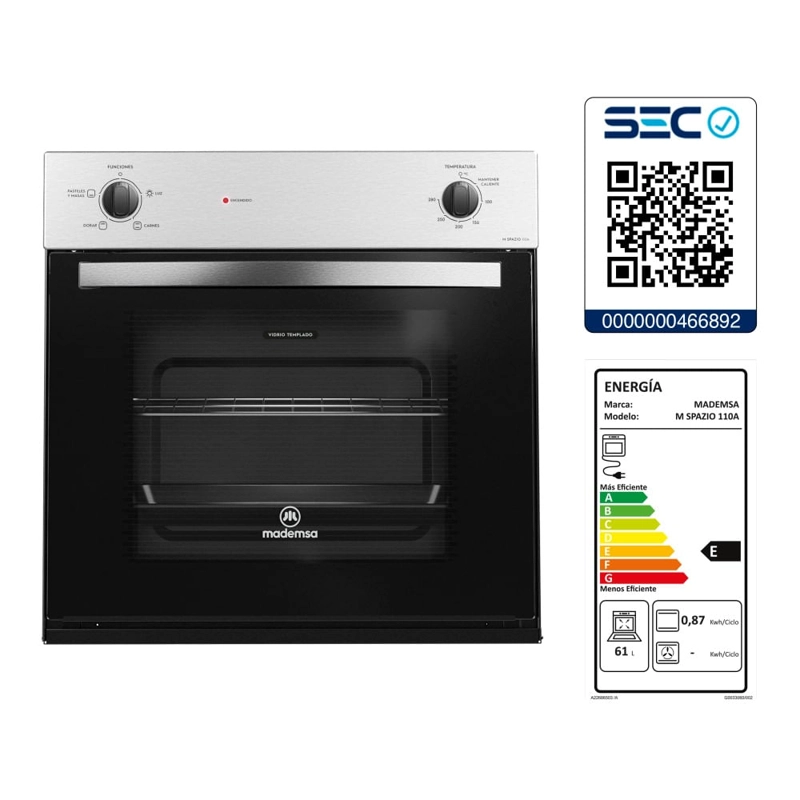 COMBO ENCIMERA MCE 435E T + HORNO EMPOTRABLE M SPAZIO 110A + CAMPANA MX-U 160S - 6